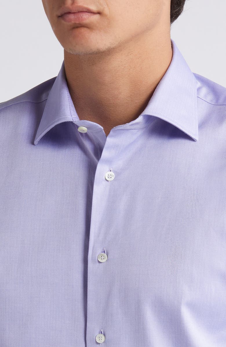 Canali Regular Fit Cotton Herringbone Dress Shirt, Alternate, color,