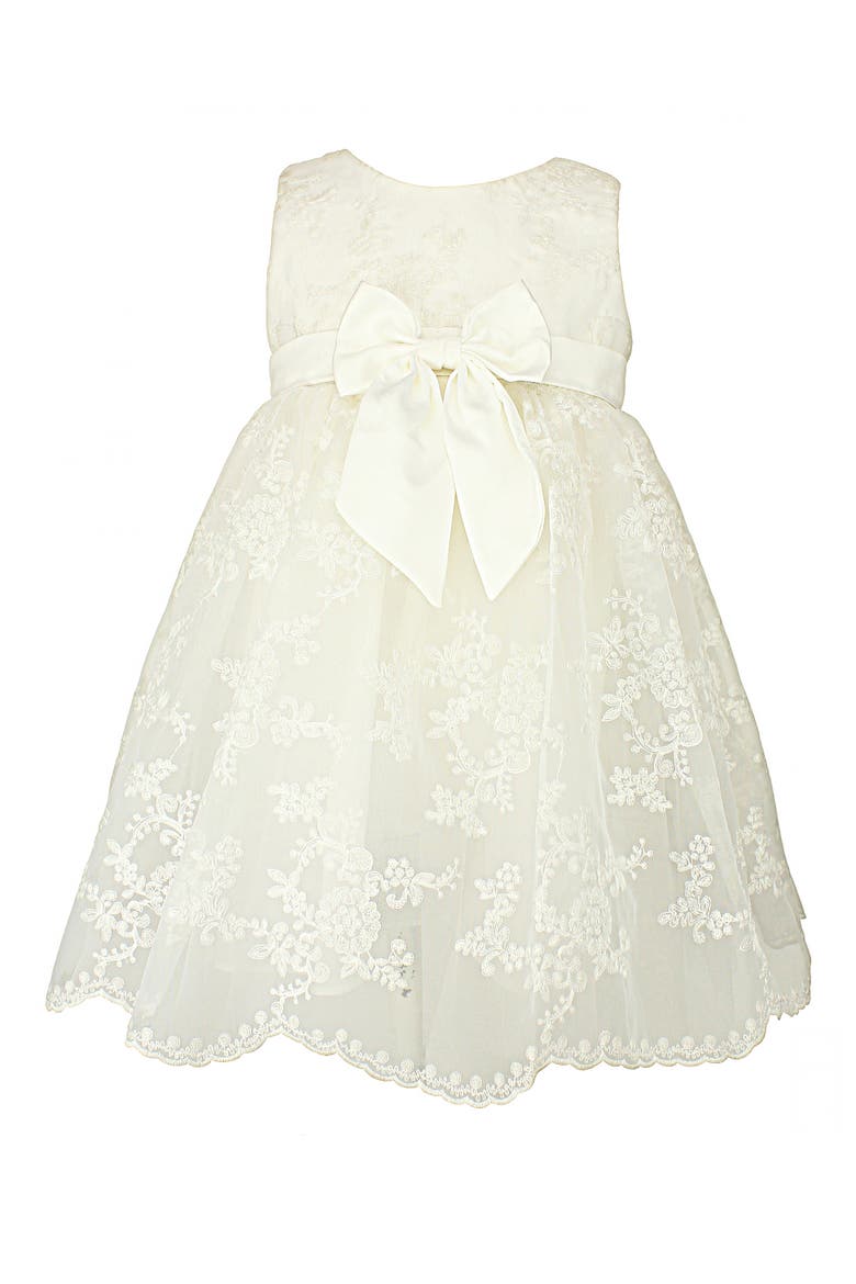 Embroidered Tulle Dress, Main, color, WHITE