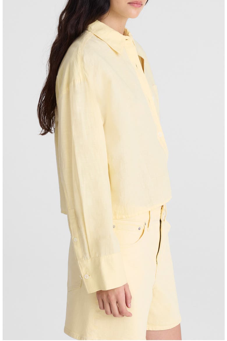 Linen & Cotton Straight Hem Shirt, Alternate, color, CANDLELIGHT