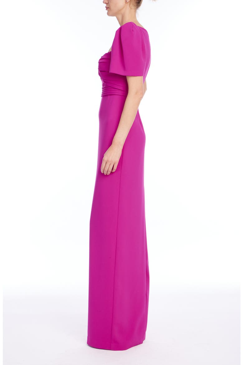 Puff Sleeve Empire Waist Gown, Alternate, color, FUCHSIA