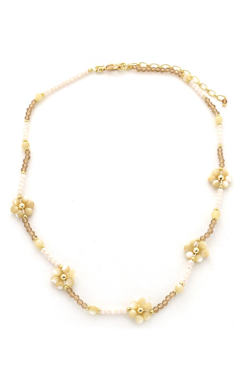 Panacea Beaded Flower Station Necklace, Main, color,