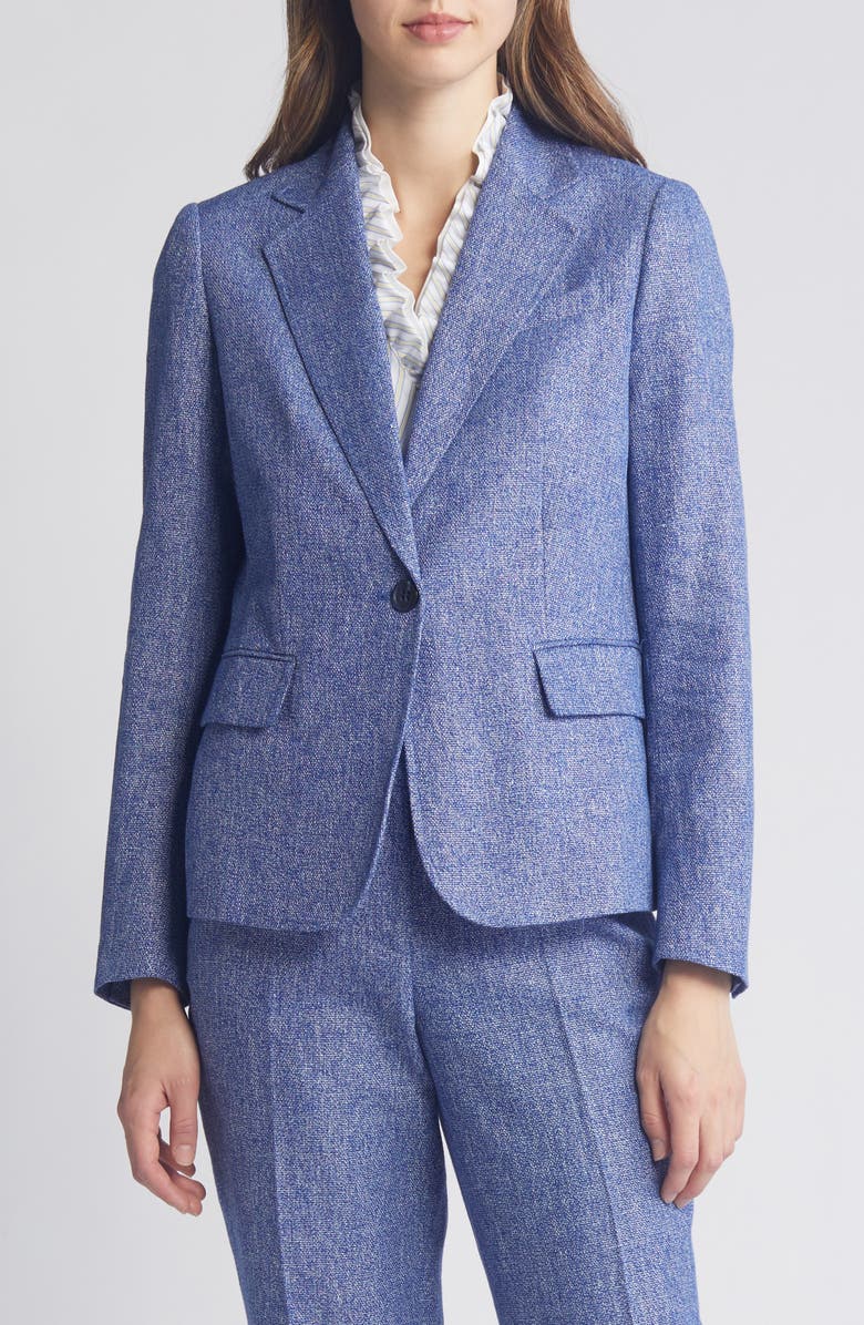 Anne Klein Crossdye Cotton & Linen Jacket, Alternate, color, 