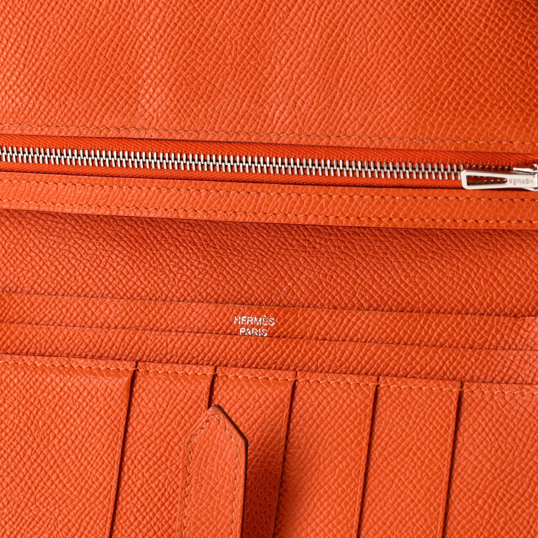Pre-Owned Hermes Bearn Wallet Epsom Long, Alternate, color, Feu