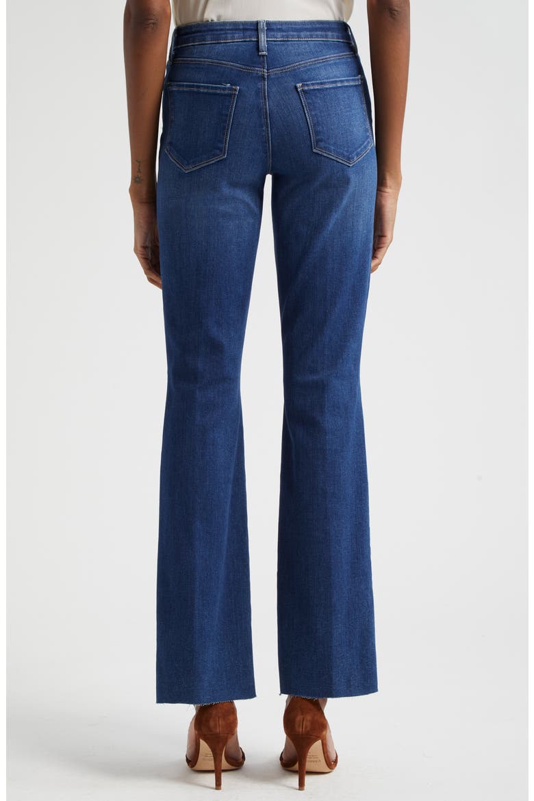 Ruth High Waist Raw Hem Straight Leg Jeans, Alternate, color, MARLIN