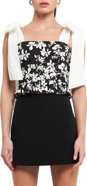 Endless Rose Bow Strap Peplum Tank
