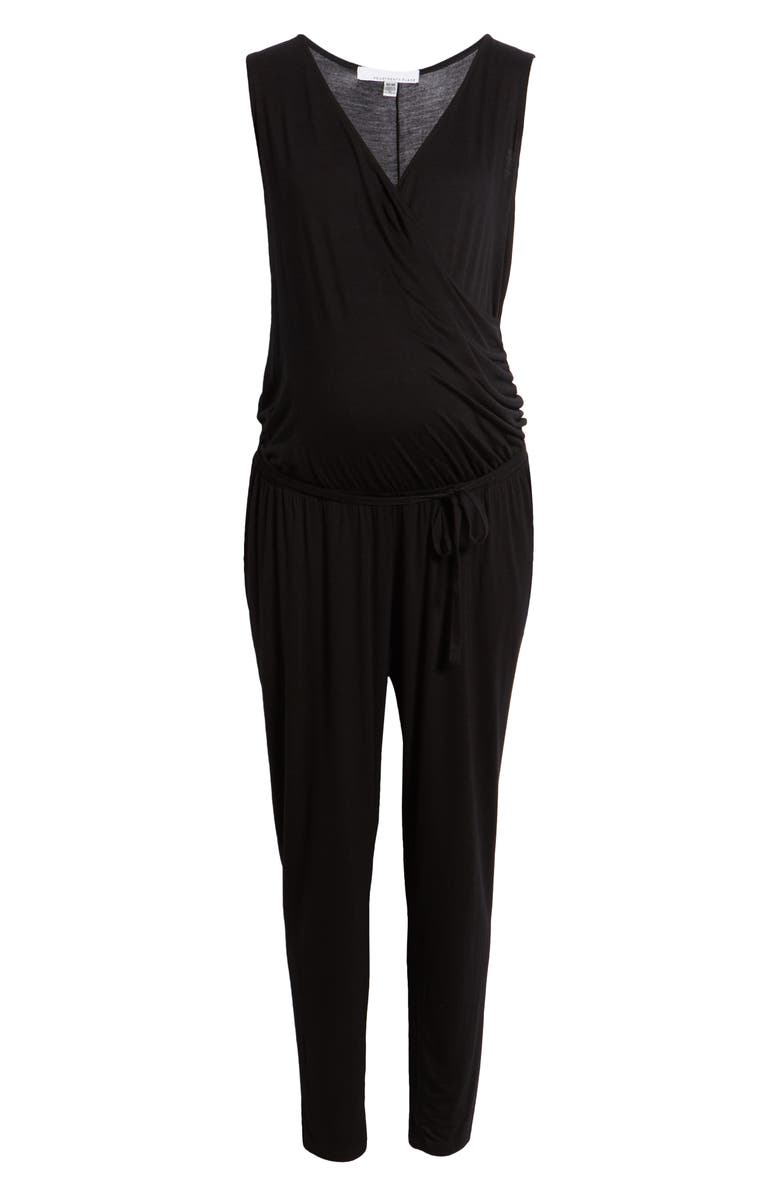 Fourteenth Place Belted Jersey Maternity Jumpsuit, Alternate, color,