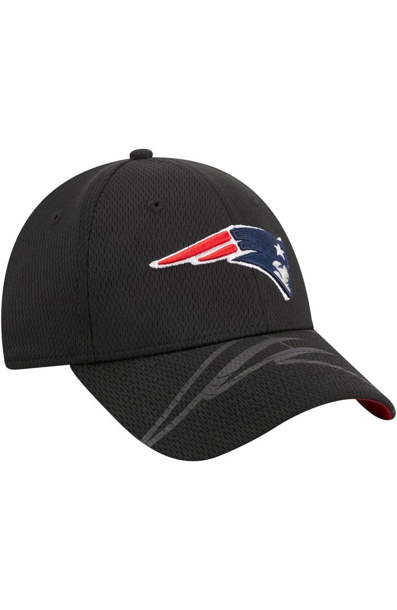 New Era Men's New Era Black New England Patriots Top Visor 9FORTY Adjustable Hat, Alternate, color, 