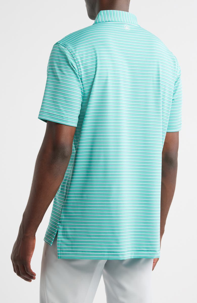 Peter Millar Dunnes Stripe Performance Jersey Polo, Alternate, color, Meadow