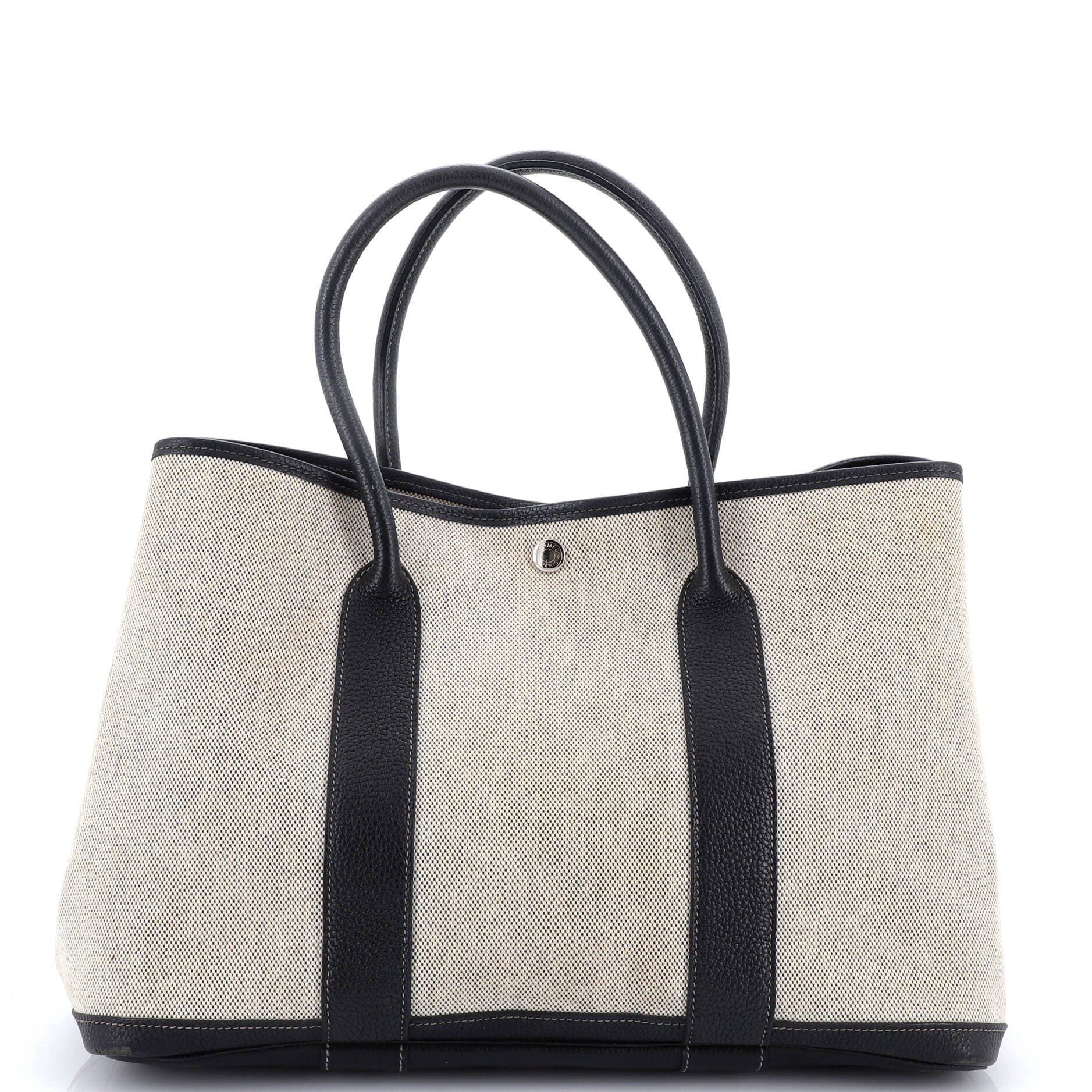 Pre-Owned Hermes Garden Party Tote Toile and Leather 36, Main, color, 