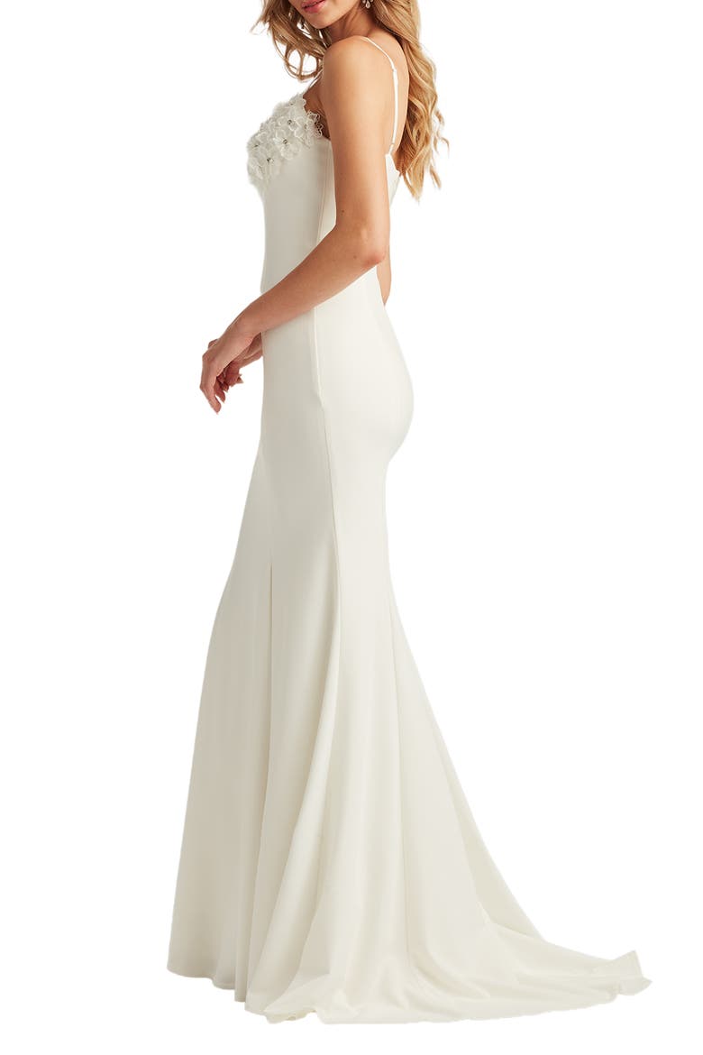 3D Flower Mermaid Gown, Alternate, color, IVORY