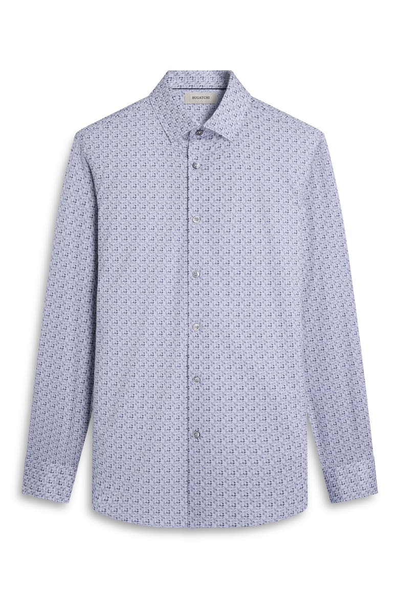 James OoohCotton® Floral Check Print Button-Up Shirt, Alternate, color, PLATINUM
