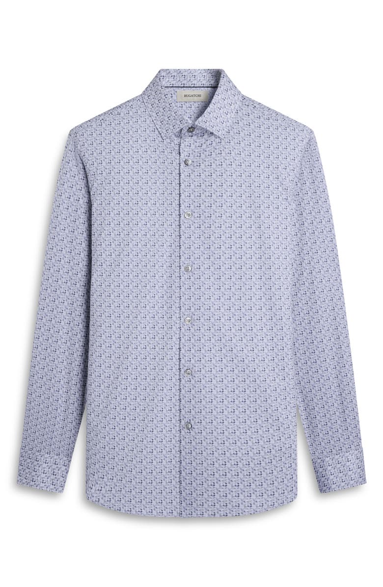 Bugatchi James OoohCotton<sup>®</sup> Floral Check Print Button-Up Shirt, Alternate, color, Platinum