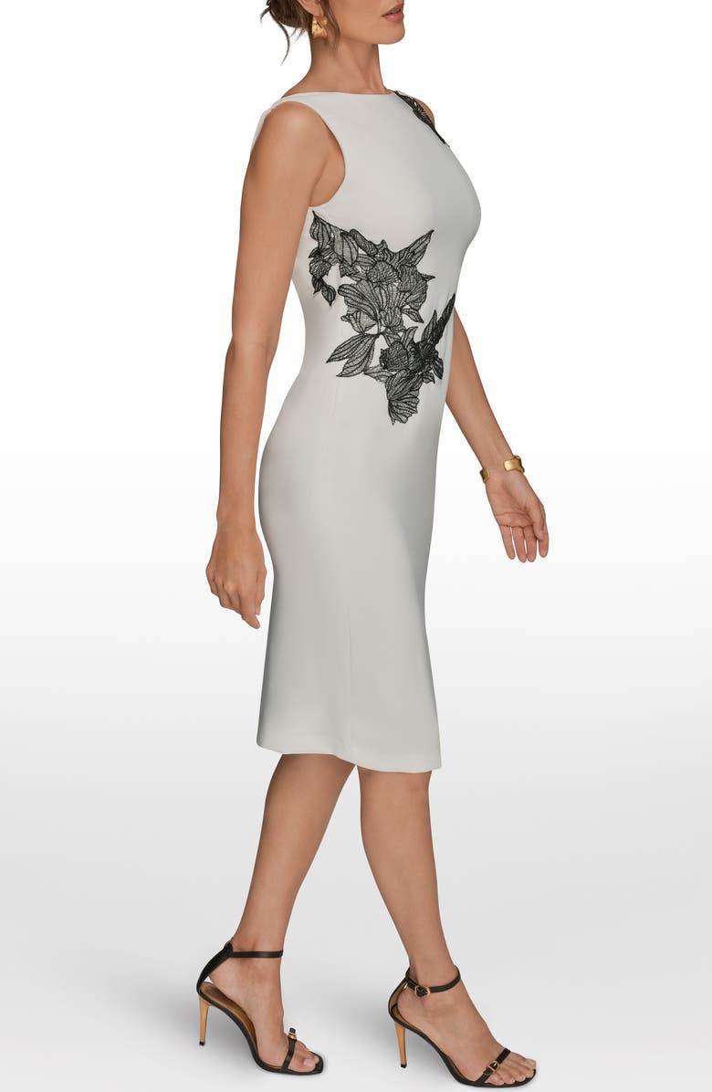 Donna Karan New York Embroidered Sheath Dress, Alternate, color, Cream/ Black