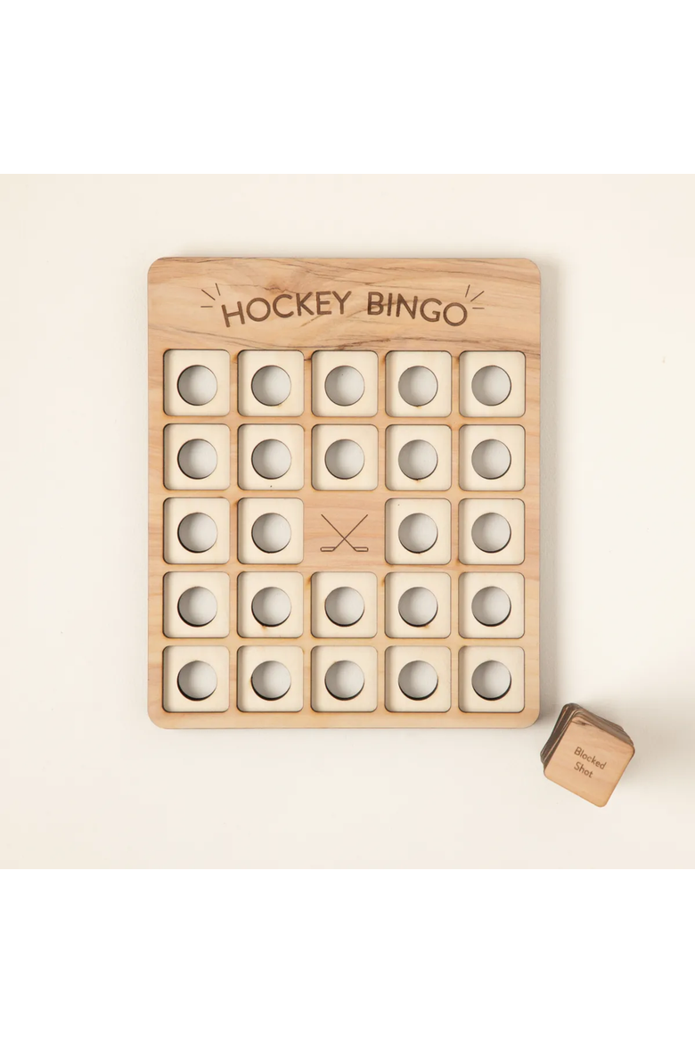 Hockey Bingo Set of 2 by Woodtech, Alternate, color, Beige