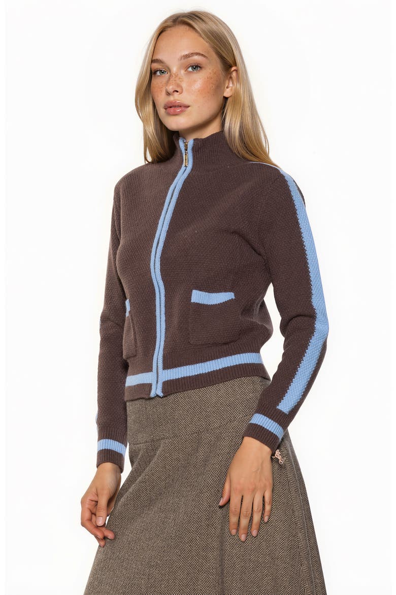 Dewey Knit Jacket, Alternate, color, BROWN