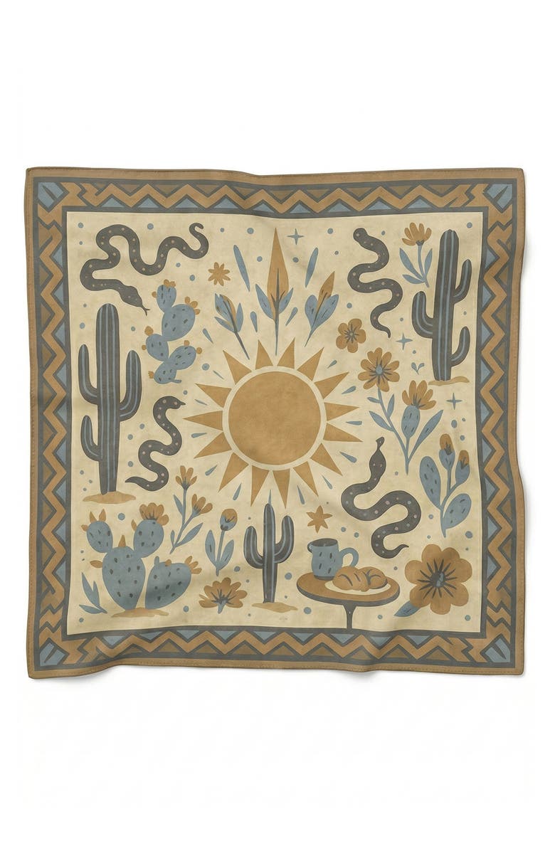 SAACHI Sun Desert Square Scarf, Main, color, Beige Multi
