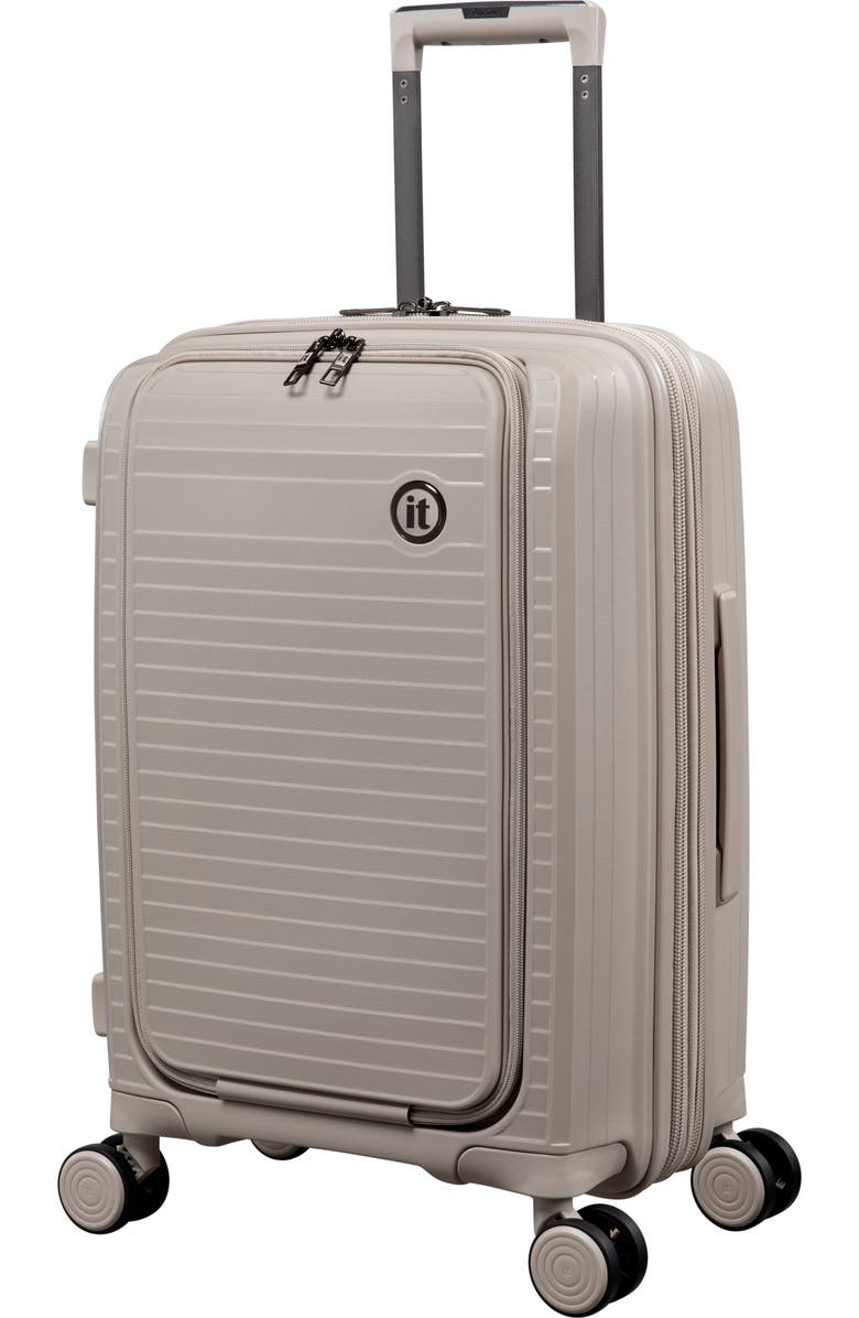 IT LUGGAGE Spontaneous 22-Inch Hardside Checked Expandable Spinner, Main, color, Feather Gray