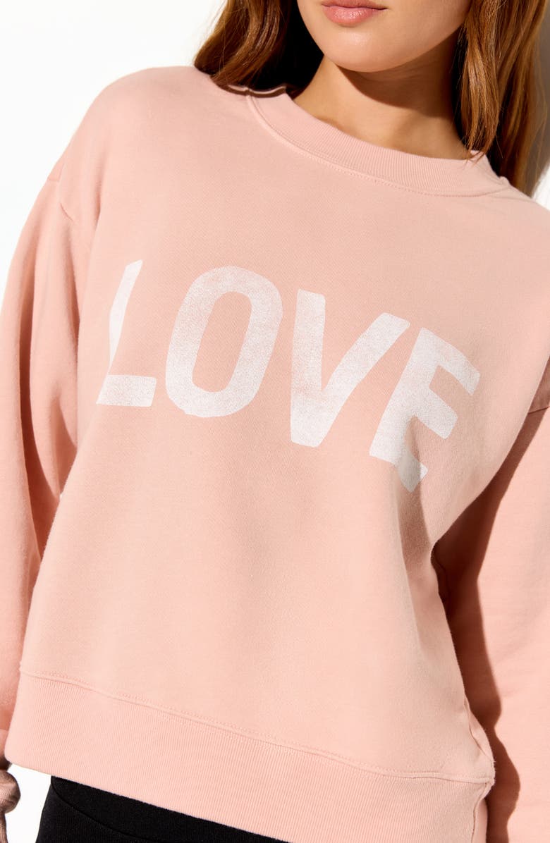 Spiritual Gangster Love Sublime Cotton Blend Graphic Sweatshirt, Alternate, color, Champagne