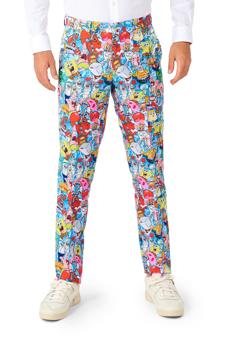 SpongeBob Frenzy Two-Piece Suit & Tie Set, Alternate, color, BLUE