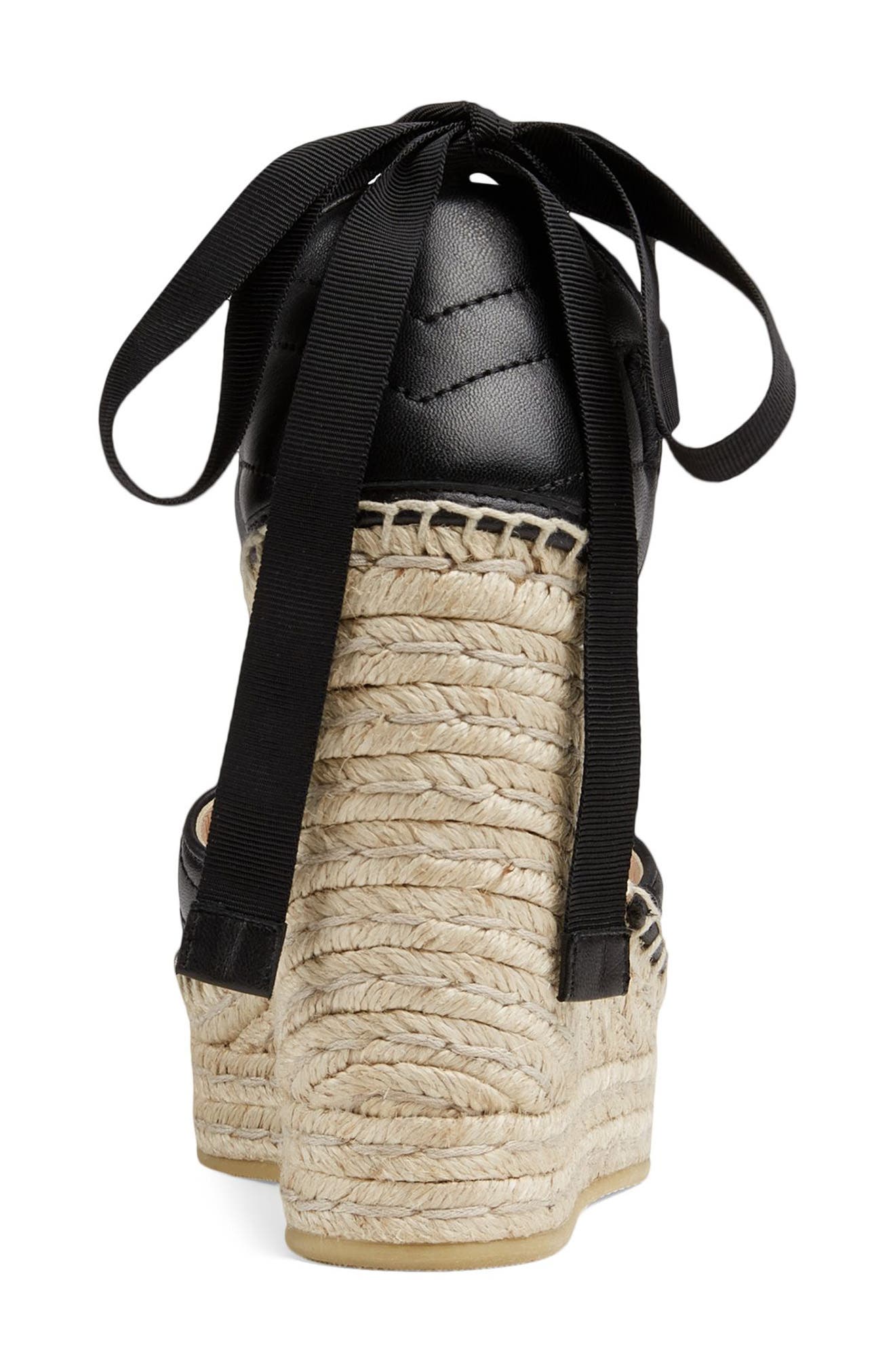 Palmyra Ankle Tie Espadrille Wedge, Alternate, color, BLACK