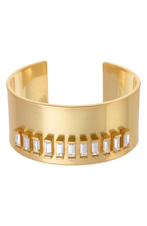 Lyra Linear Crystal Cuff Bracelet