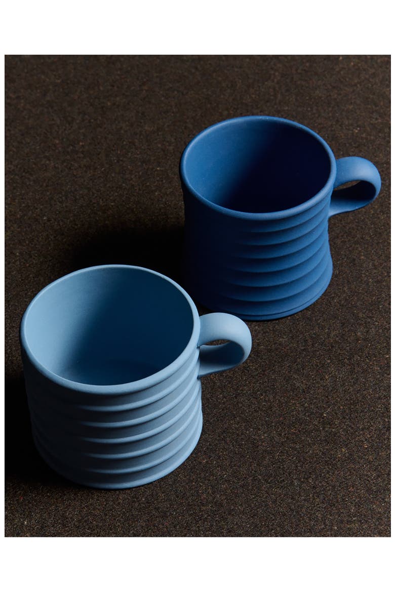 x JW Anderson Set of Two Stoneware Mugs, Alternate, color, BLUE