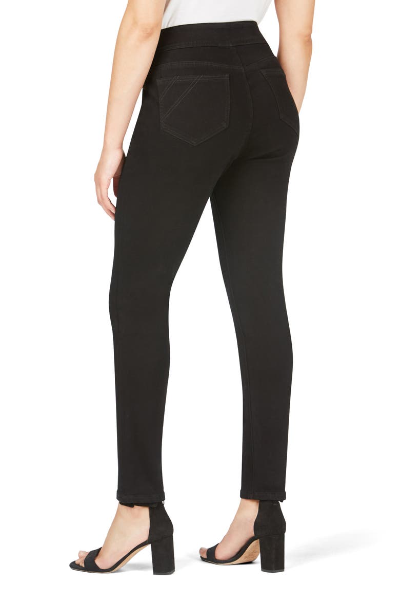 Uptown Slim Leg Pull-On Stretch Pants, Alternate, color, BLACK