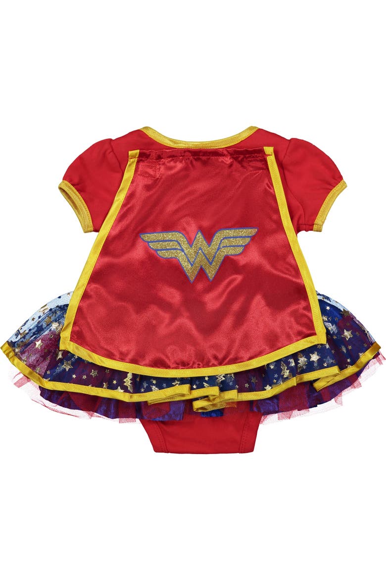 Justice League Wonder Woman Tutu Bodysuit and Cape Set, Alternate, color, Wonder Woman Red Blue