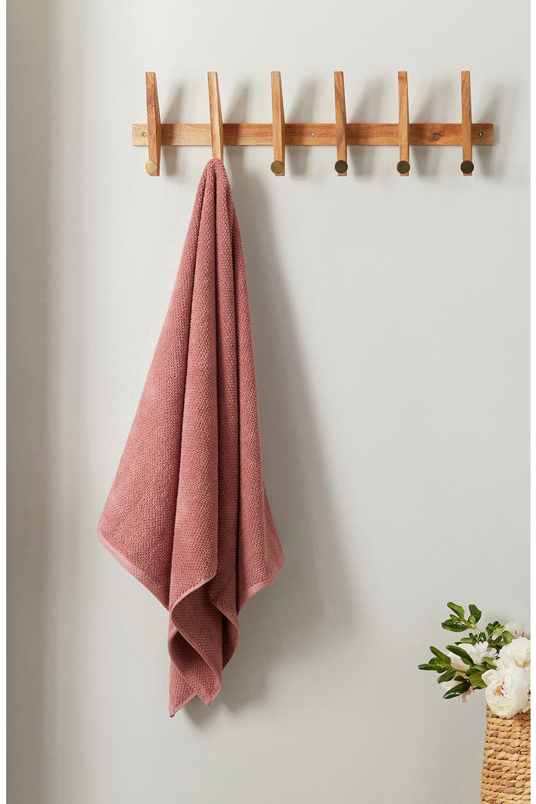 Cotton 6-Pack Textured Washcloths, Alternate, color, DESERT ROSE