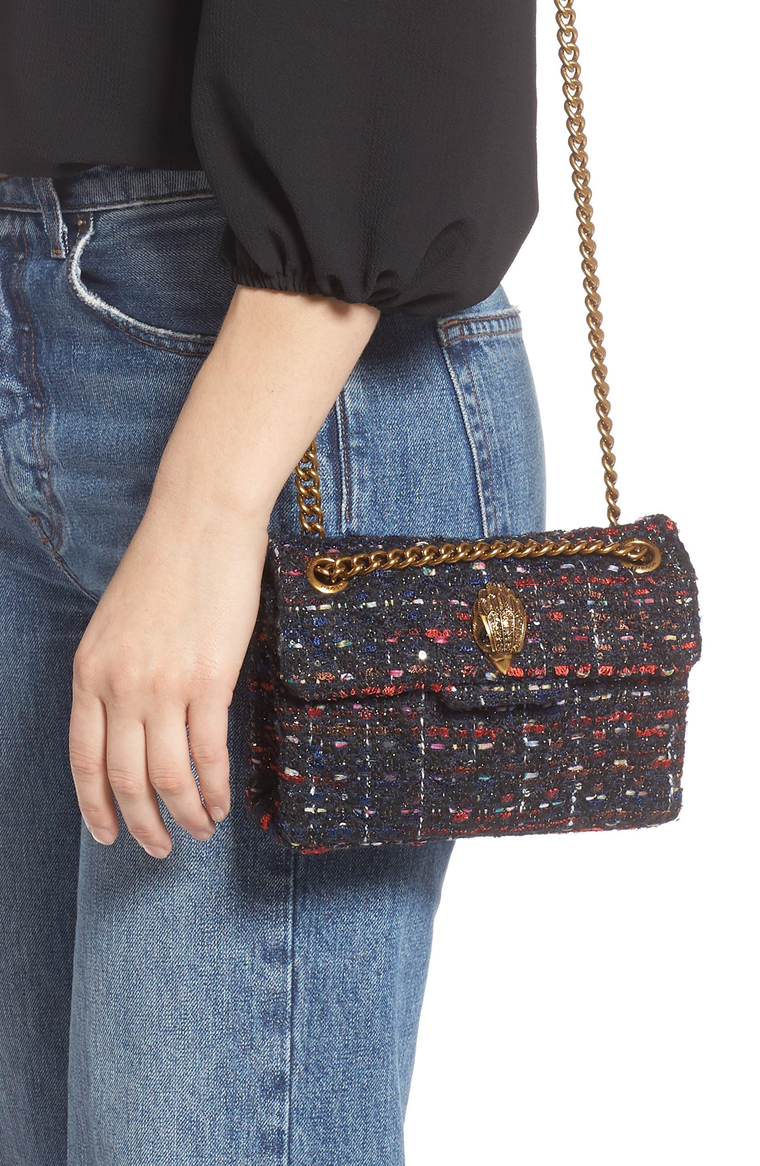 Kurt Geiger London Mini Kensington Tweed Shoulder Bag, Alternate, color, 