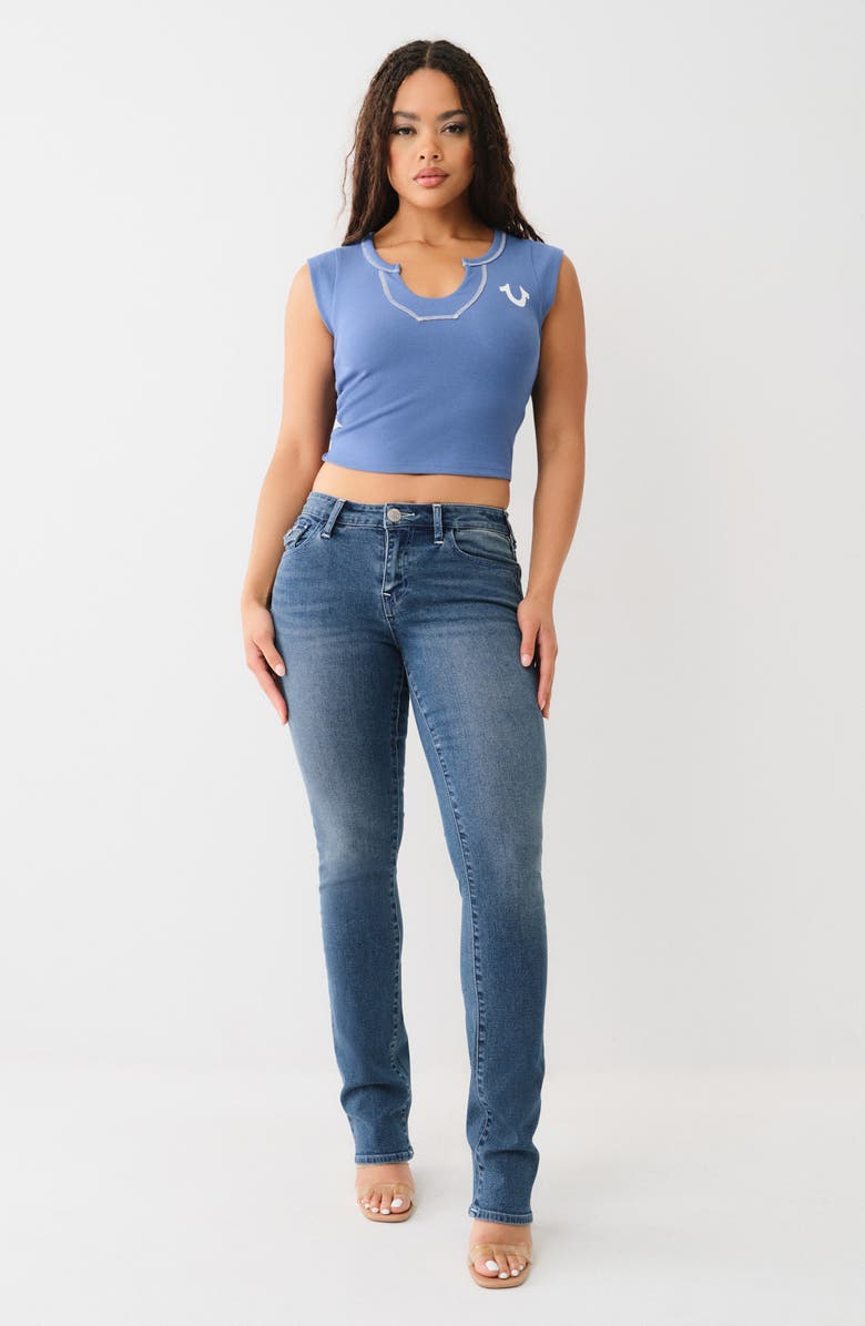 True Religion Brand Jeans Billie Flap Pocket Straight Leg Jeans, Alternate, color,