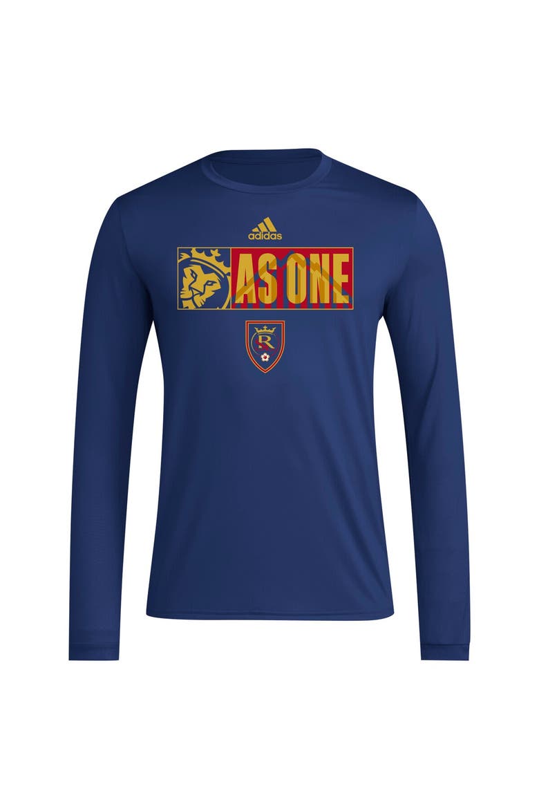 Men's adidas Navy Real Salt Lake 2024 Jersey Hook AEROREADY Long Sleeve T-Shirt, Alternate, color, Navy