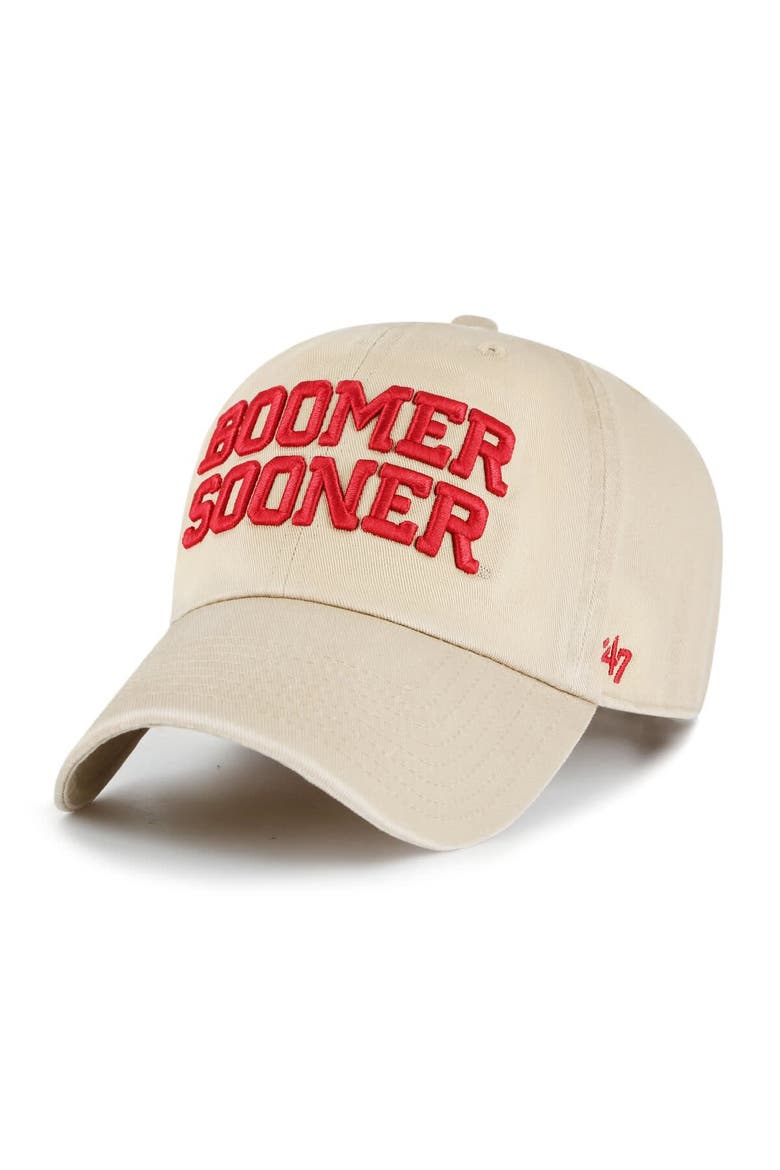 Men's '47 Tan Oklahoma Sooners Clean Up Adjustable Hat, Main, color, Tan