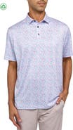 CON.STRUCT Regular Fit Micro Flamingo Print Recycled Performance Golf Polo