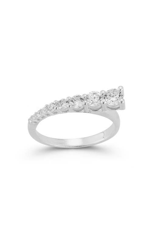 Glaze Jewelry Sterling Silver Cubic Zirconia Ring In Metallic