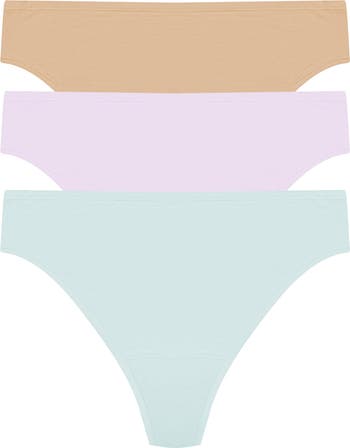 Natori Bliss Bare Cotton Thong 3-Pack | Nordstrom