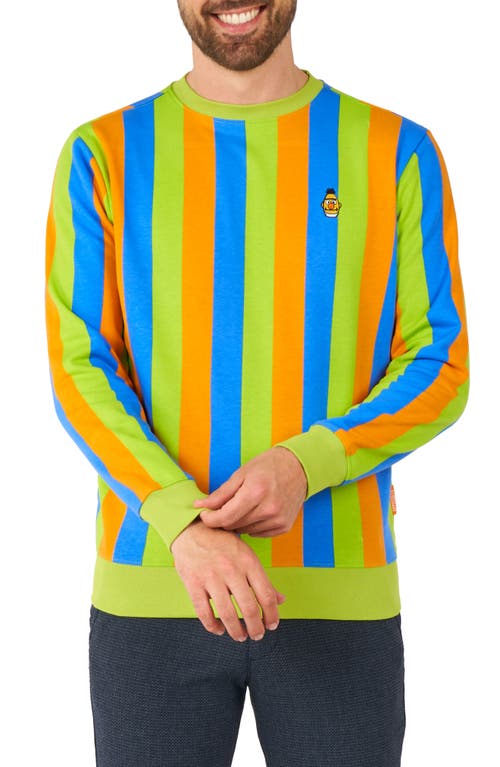Opposuits Bert Sripe Cotton Blend Long Sleeve T-shirt In Green Multi