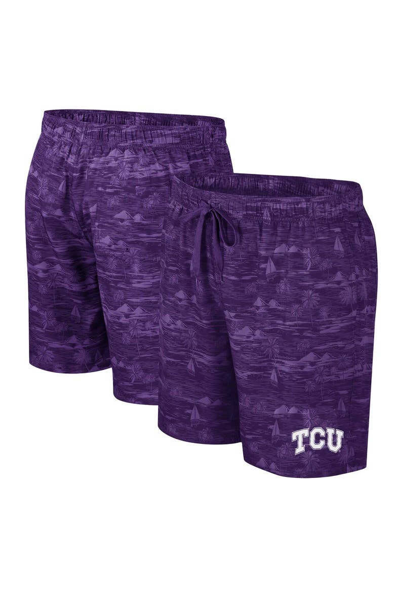 Men's Colosseum Purple TCU Horned Frogs Ozark Swim Shorts, Main, color, Purple