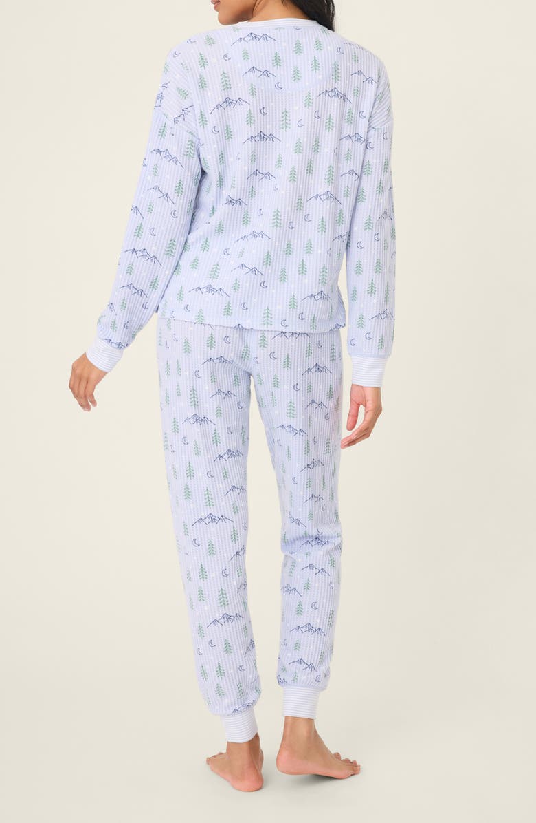 PJ Salvage Brushed Thermal Knit Pajamas, Alternate, color, Periwinkle