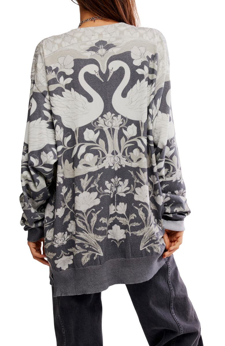 Free People Nouvelle Oversize Sweater, Alternate, color, Washed Black Combo