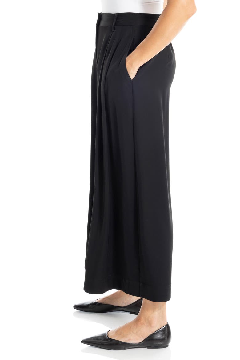 Pleated Wide Leg Culottes, Alternate, color, BLACK