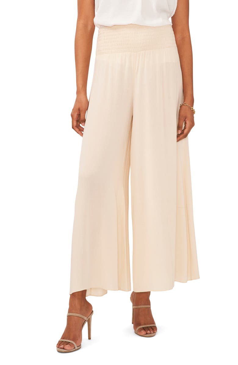 Vince Camuto Smocked Crop Wide Leg Pants, Main, color,