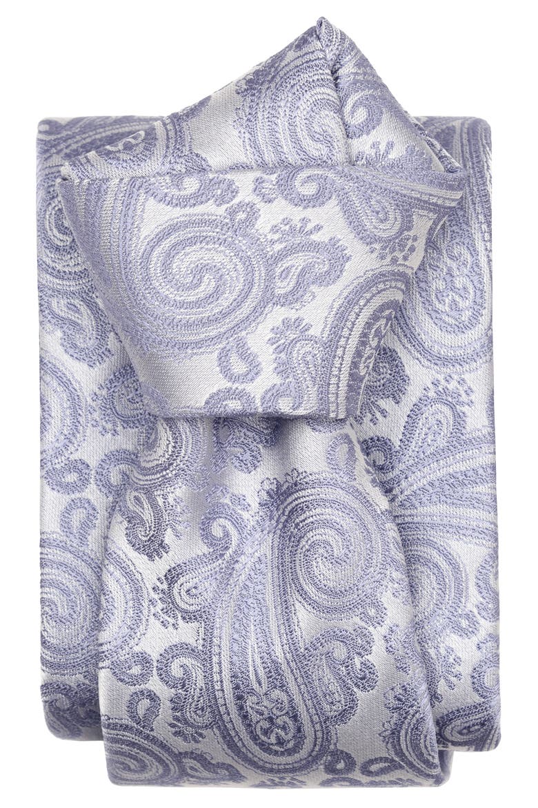 Soave - Silk Jacquard Tie for Men, Alternate, color, Periwinkle