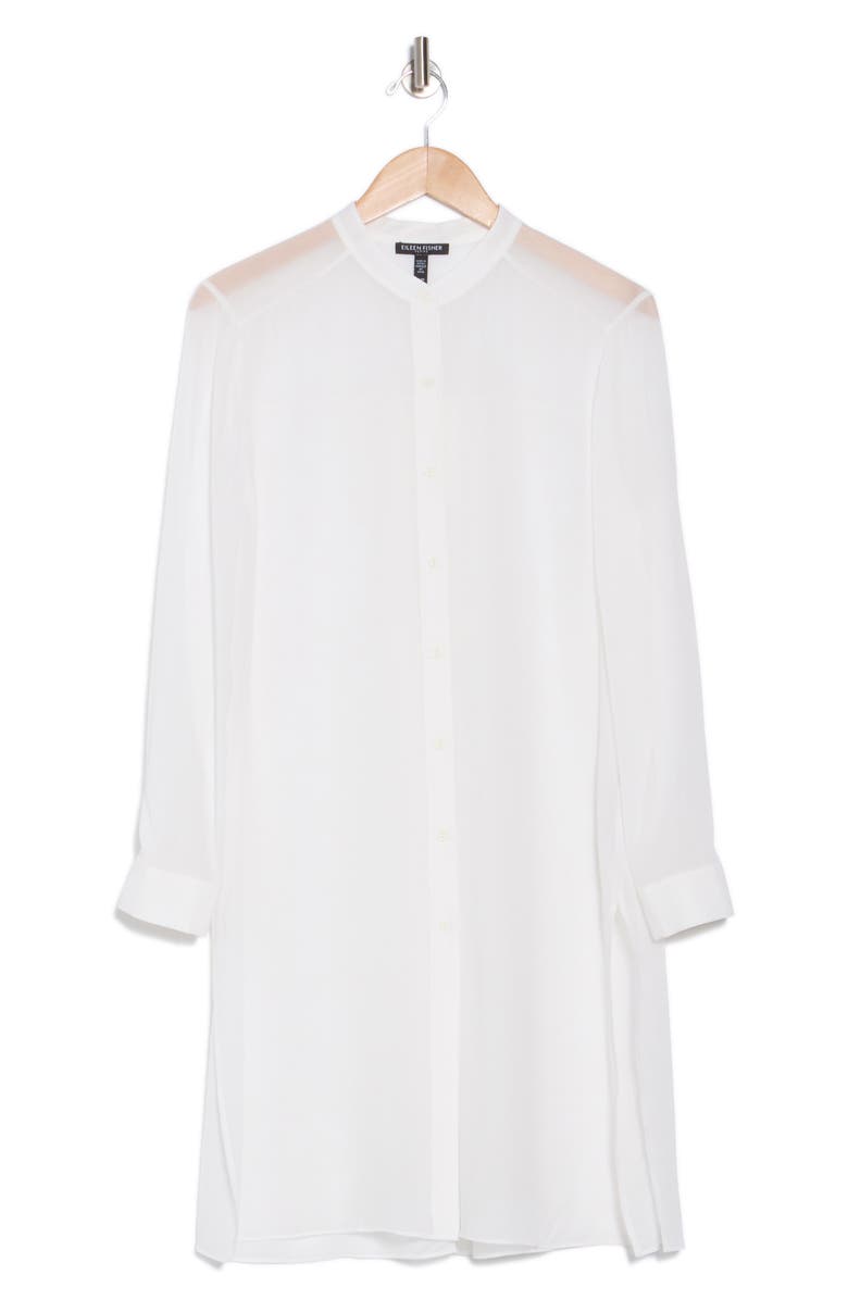 Eileen Fisher Long Sleeve Silk Shirt Dress, Alternate, color,
