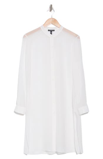 Eileen Fisher Long Sleeve Silk Shirt Dress