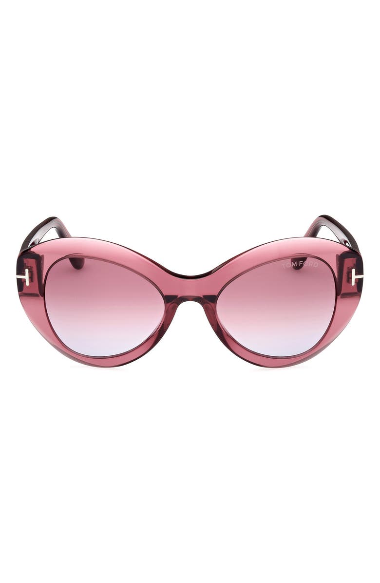 TOM FORD Butterfly 52mm Sunglasses, Main, color, Shiny Red / Violet