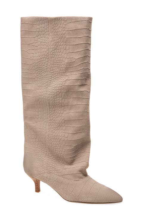 Brisbane Kitten Heel Pointed Toe Knee High Boot