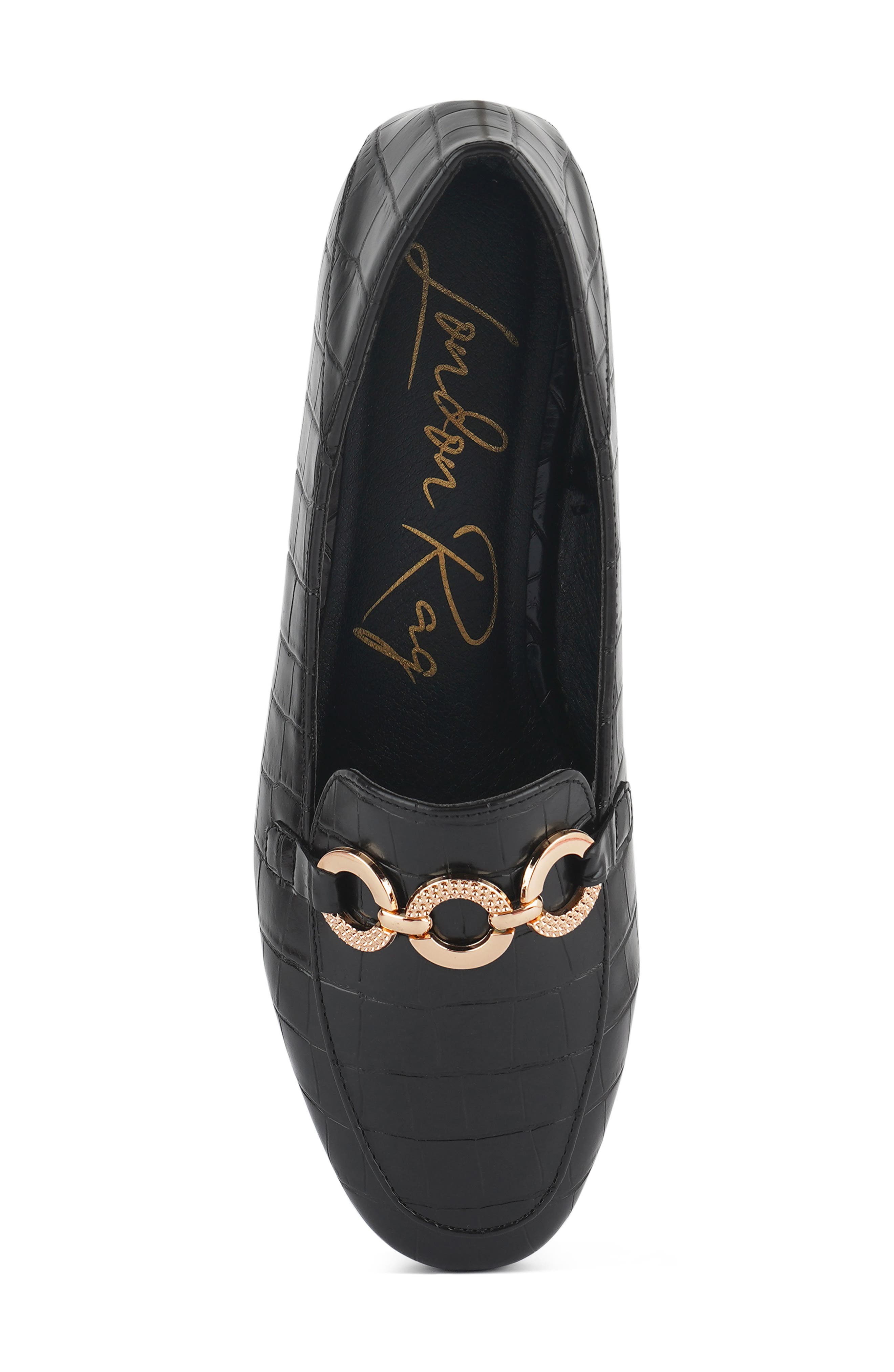 LONDON RAG Wibelle Croc Embossed Loafer, Alternate, color, Black