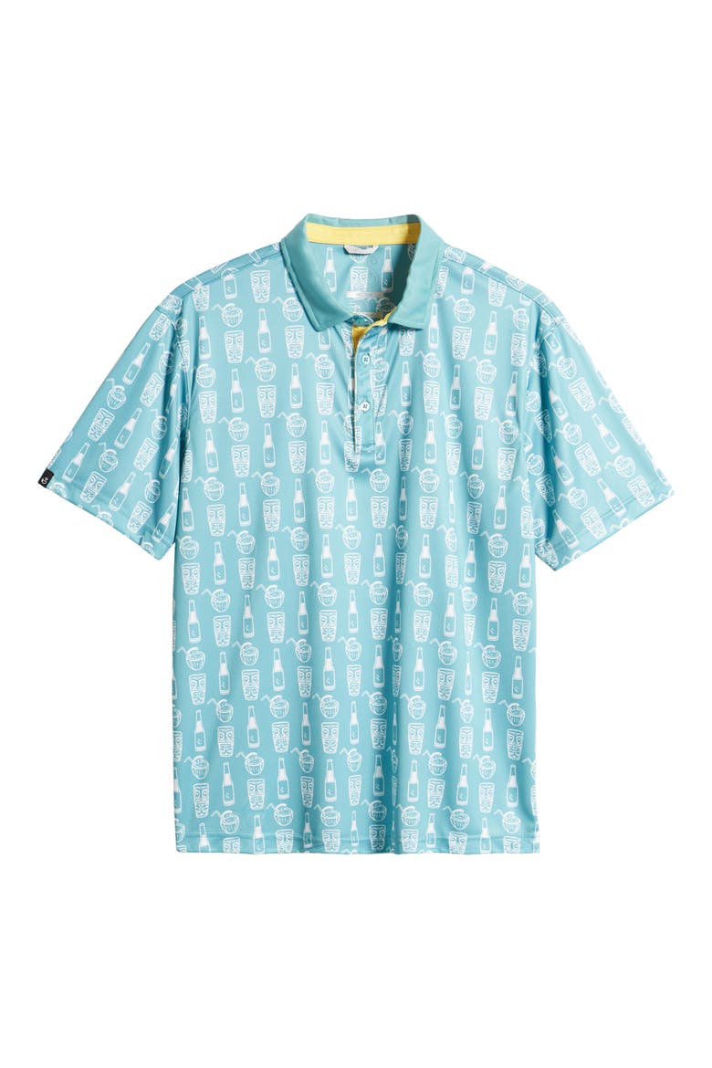 Elliott Tropical Libations Print Golf Polo, Alternate, color, PACIFIC