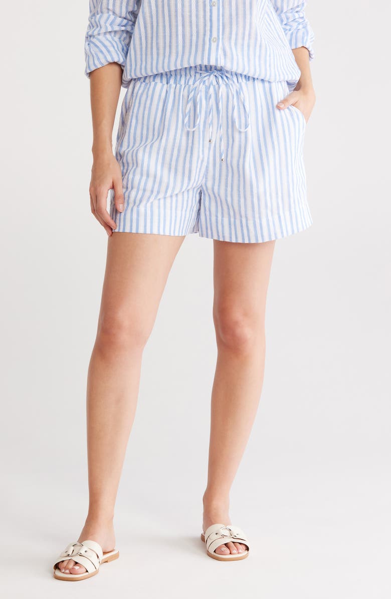 Veronica Beard Tijana Stripe Cotton Shorts, Main, color,